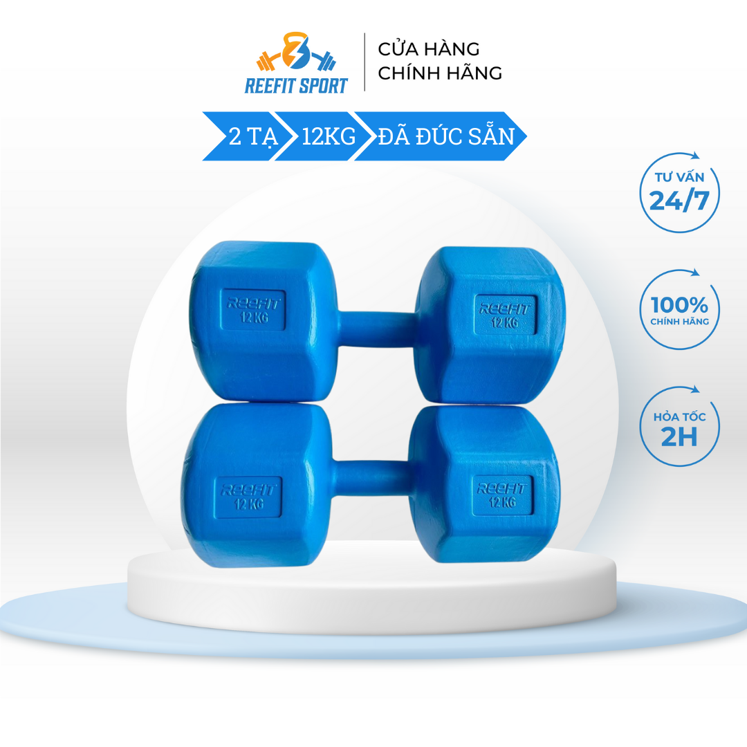 Tạ Tay Nhựa 1kg 2kg 3kg 4kg 5kg 6kg 7kg 8kg 10kg 12kg REEFIT