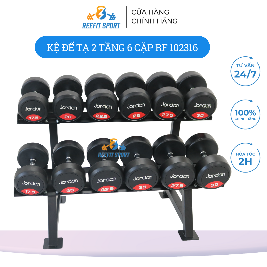 Tạ Tay Cao Su Jordan Cao Cấp 2.5KG - 40KG ,Tay Cầm Mạ Inox – Hàng Nặng Chuẩn, Bền Đẹp
