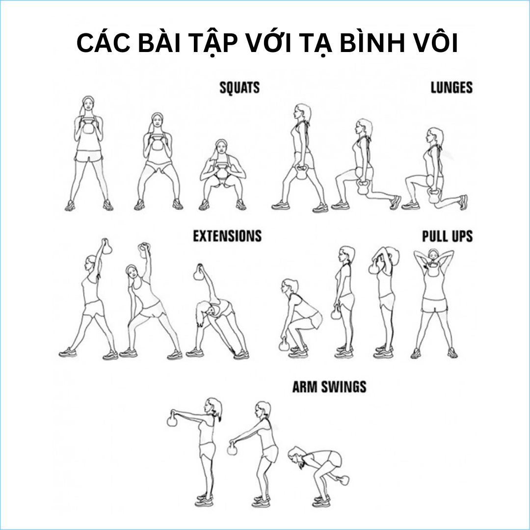 Các bài tập với tạ bình vôi