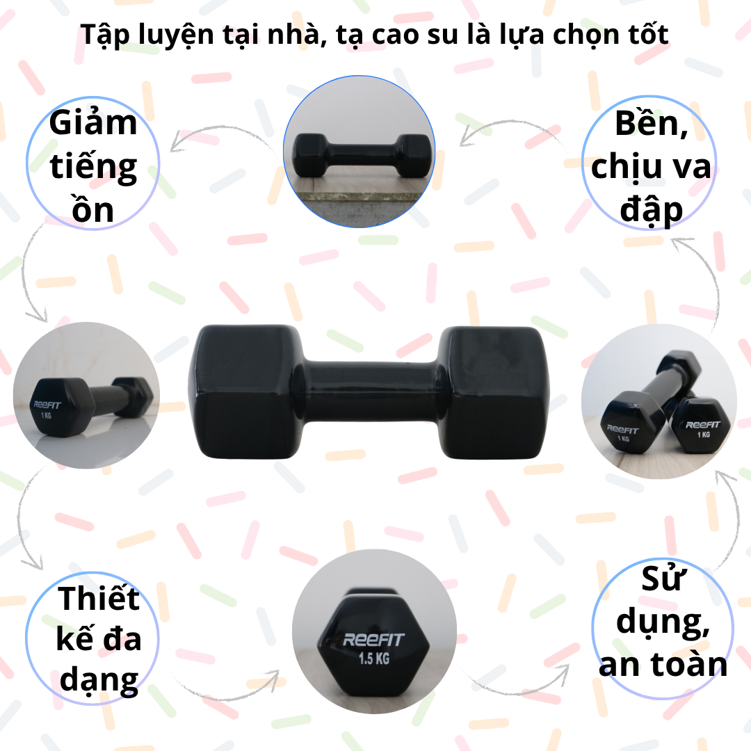 Tạ tay bọc cao su non cao cấp Reefit Sport