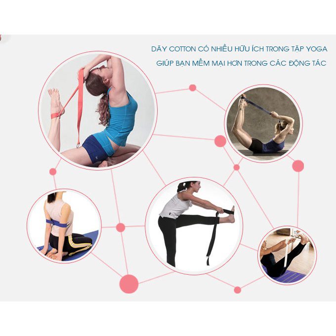 Dây đai tập Yoga cotton dài 1m8