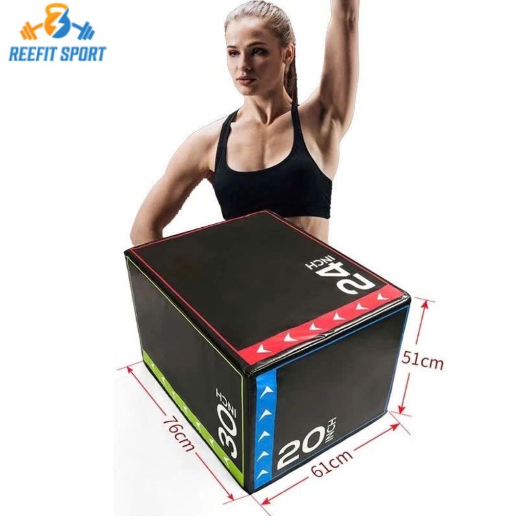 bục nhảy Bục nhảy tập Gym tập Fitness 3 trong 1 ( cao 51cm x 61cm x76cm ) khi lật 3 mặt của bục