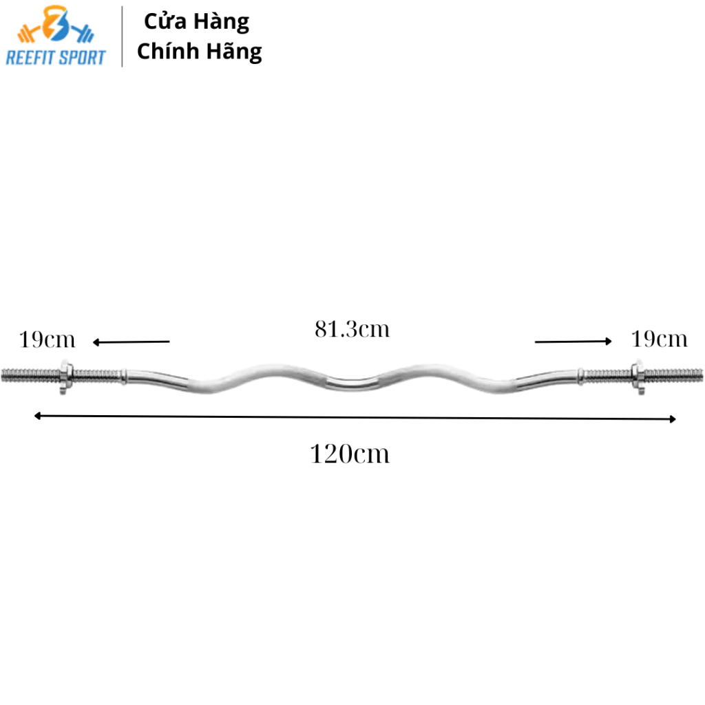 Đòn Tạ Cong Ziczac 1m2 Phi 25 - Dụng Cụ Tập Gym Và Thể Hình ,Tập Gym, Tập Tay Trước Tay Sau