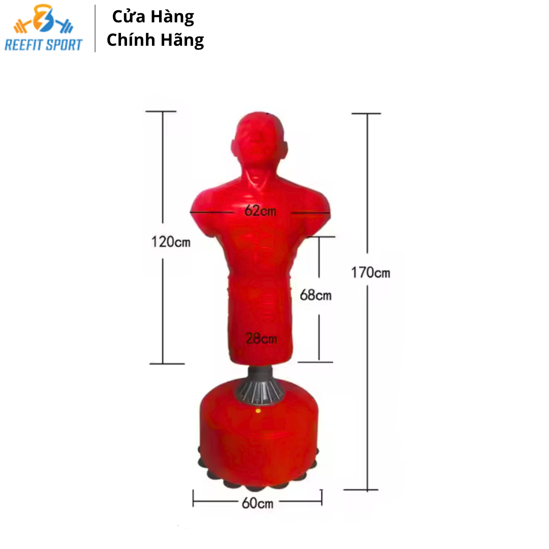 Trụ Đấm Hình Nhân RF - 53023 - Mô Hình Người Tập Võ, Kickboxing, MMA, Muay Thái, - Chân Đế Chống Đổ Cực Chắc